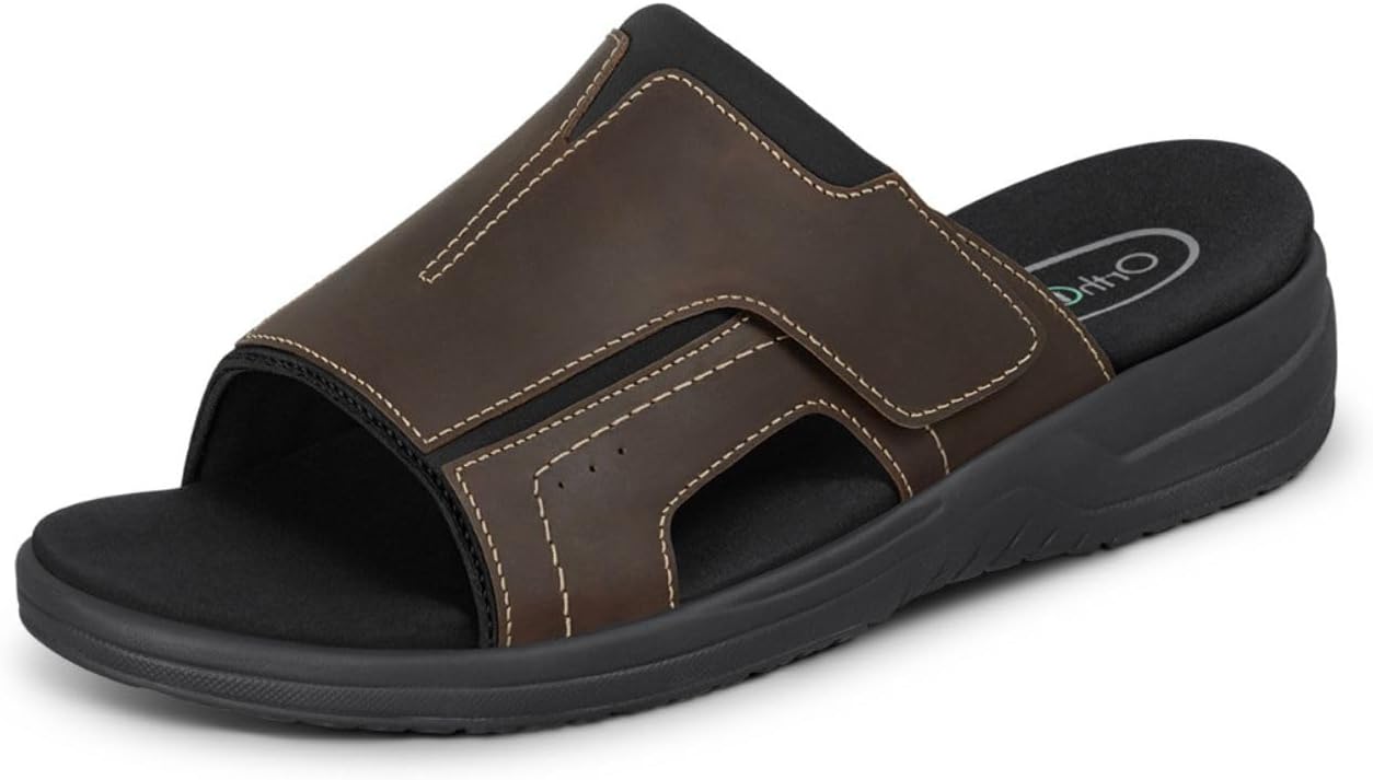 

Мужские ортопедические кожаные шлепанцы Orthofeet Sarasota, коричневый