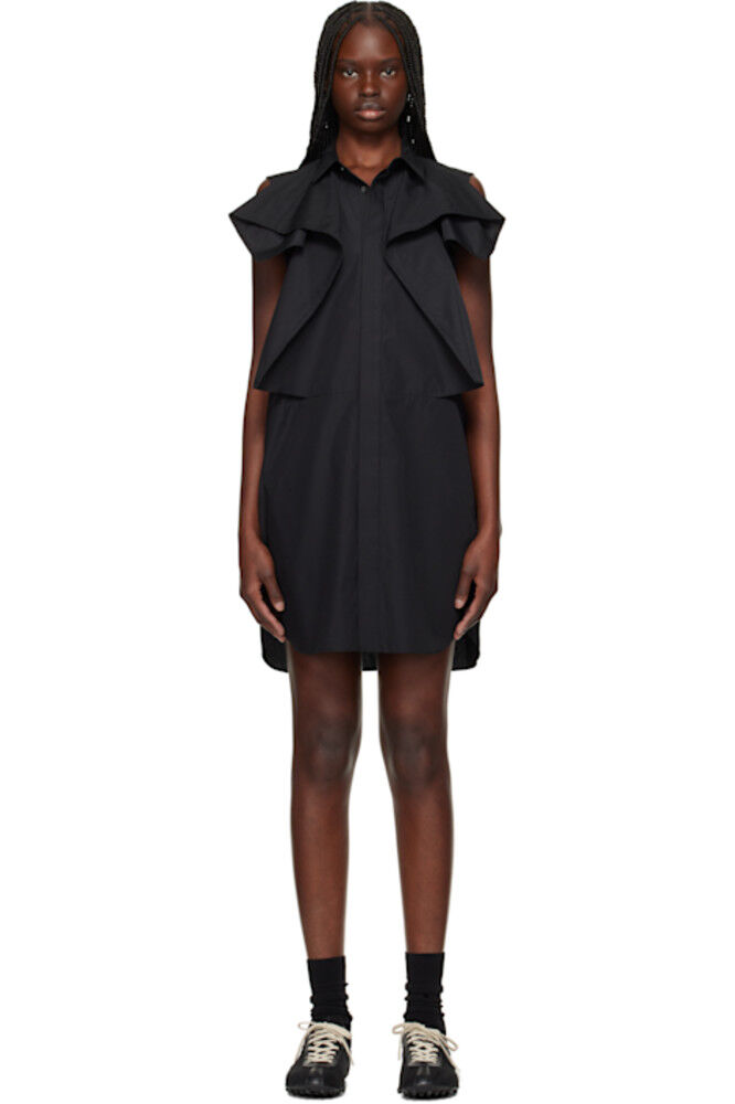 

Черное поплиновое мини-платье sacai