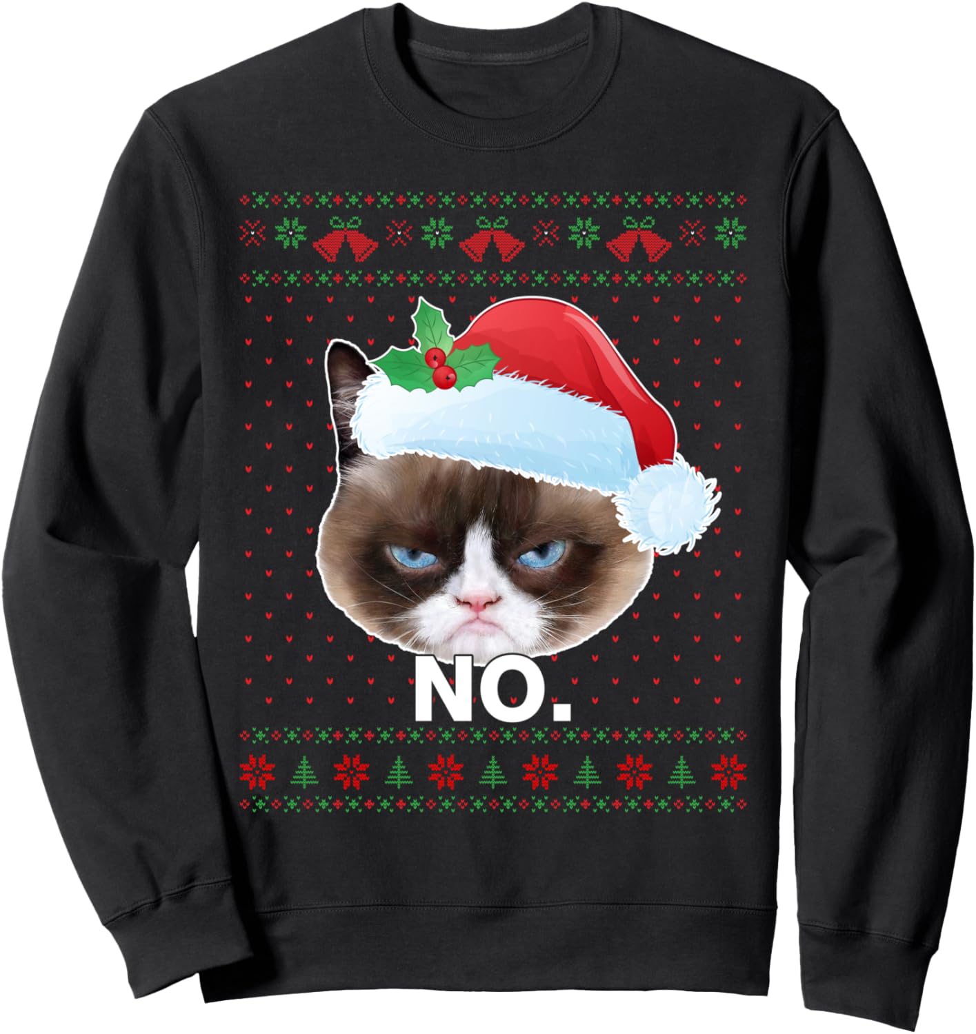 

Свитер с изображением кота в стиле «уродливый свитер» на Рождество, забавная толстовка с котом Санта-Клаусом, черный Christmas Cute Cat Lover Ugly Sweater