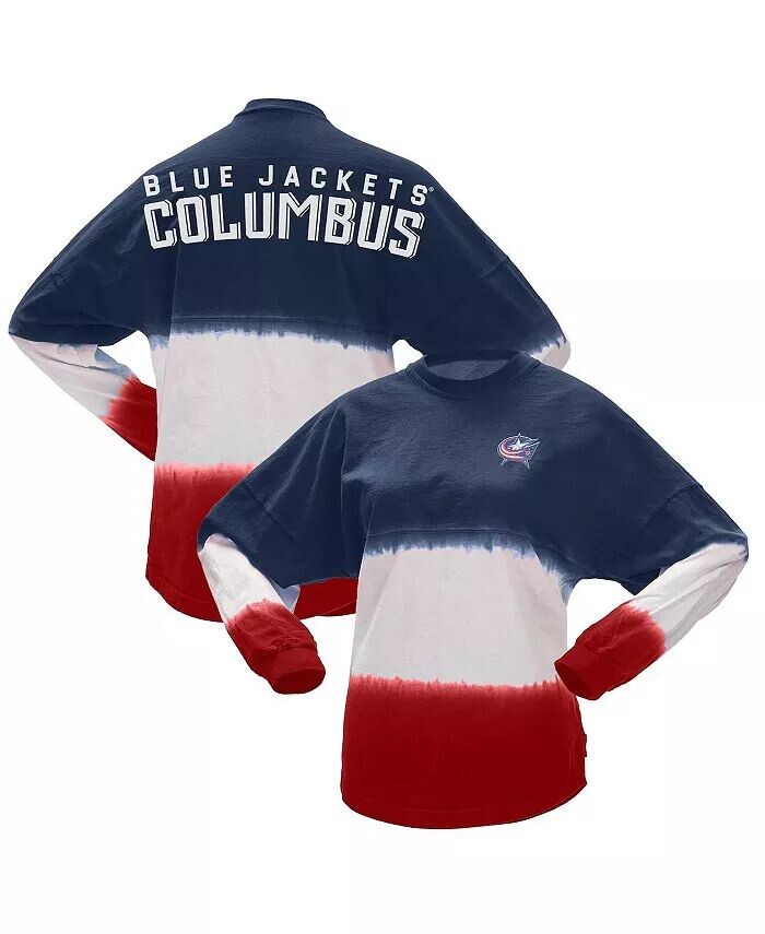 

Женская темно-синяя, красная футболка Columbus Blue Jackets Ombre с длинным рукавом Spirit Jersey