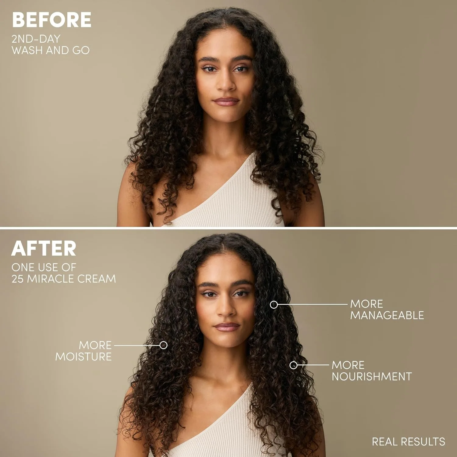Mizani 25 Miracle Leave-In Cream - Увлажняющий крем для кудрей с кокосовым маслом, кондиционер для формирования локонов, против пушистости, термозащита, без силикона, без сульфатов. 251 мл — фото 2