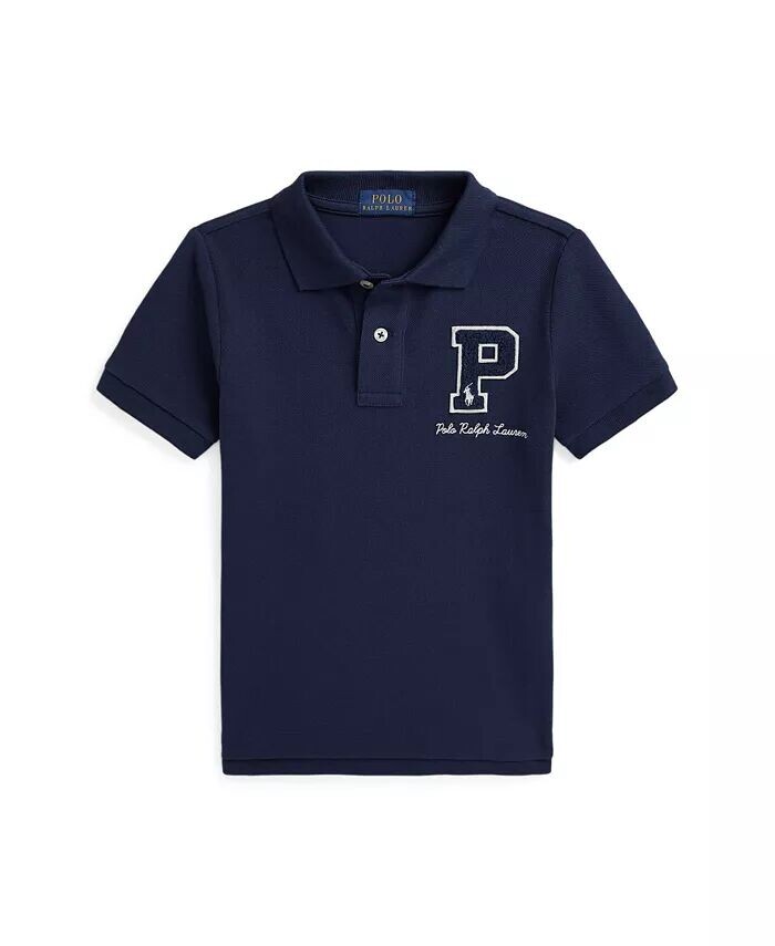 

Для малышей и маленьких мальчиков Рубашка-поло Letterman из хлопковой сетки Polo Ralph Lauren, красный