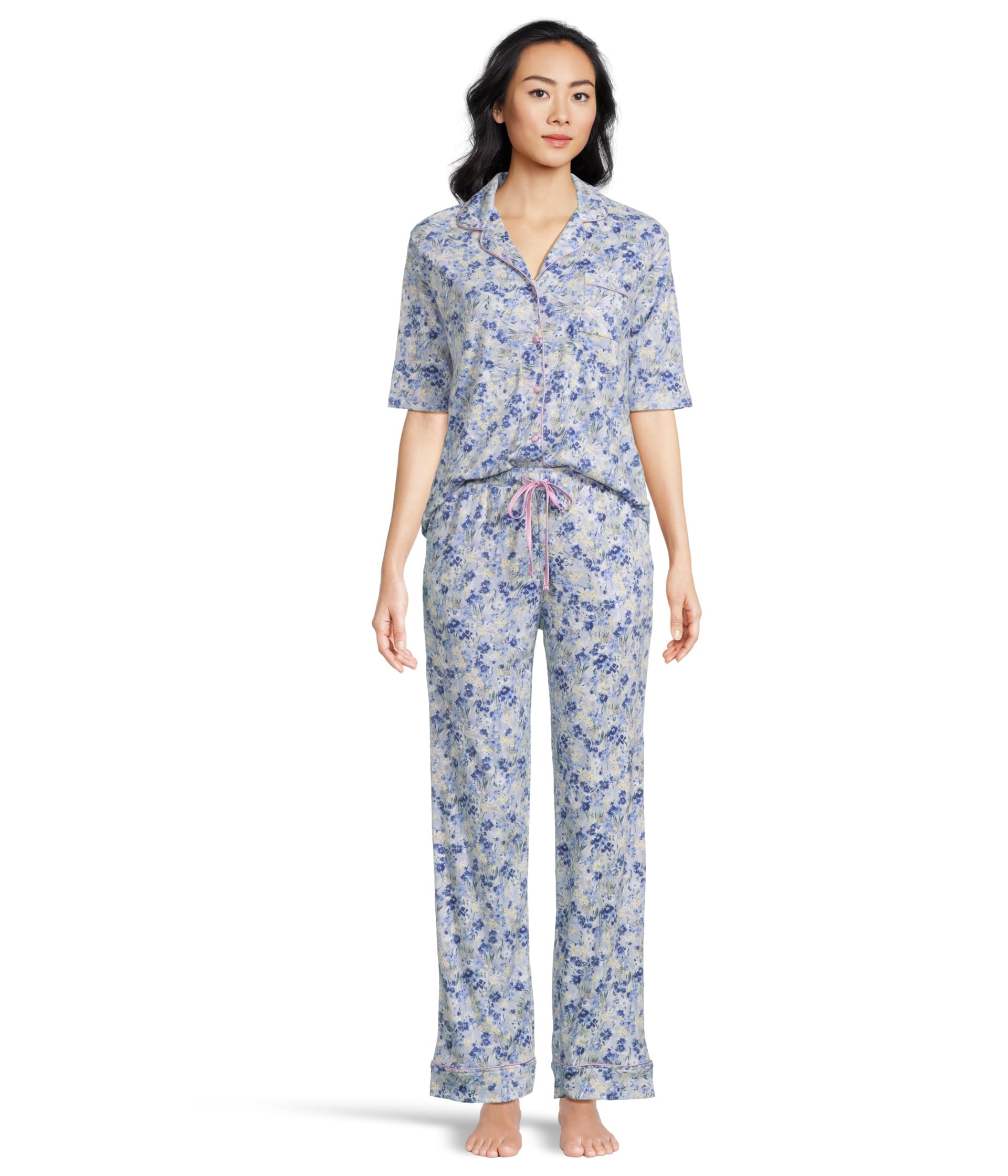

Пижама Karen Neuburger Elbow Sleeve Notch Collar Girlfriend Pj Set, Brushed Meadows