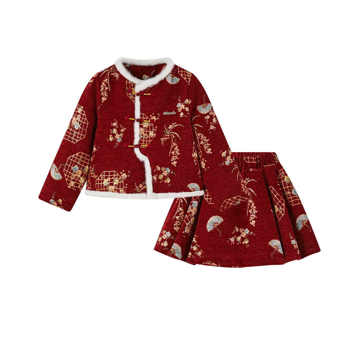 

Детский комплект из двух предметов: юбка и топ, длина умеренно короткая Disney, красный