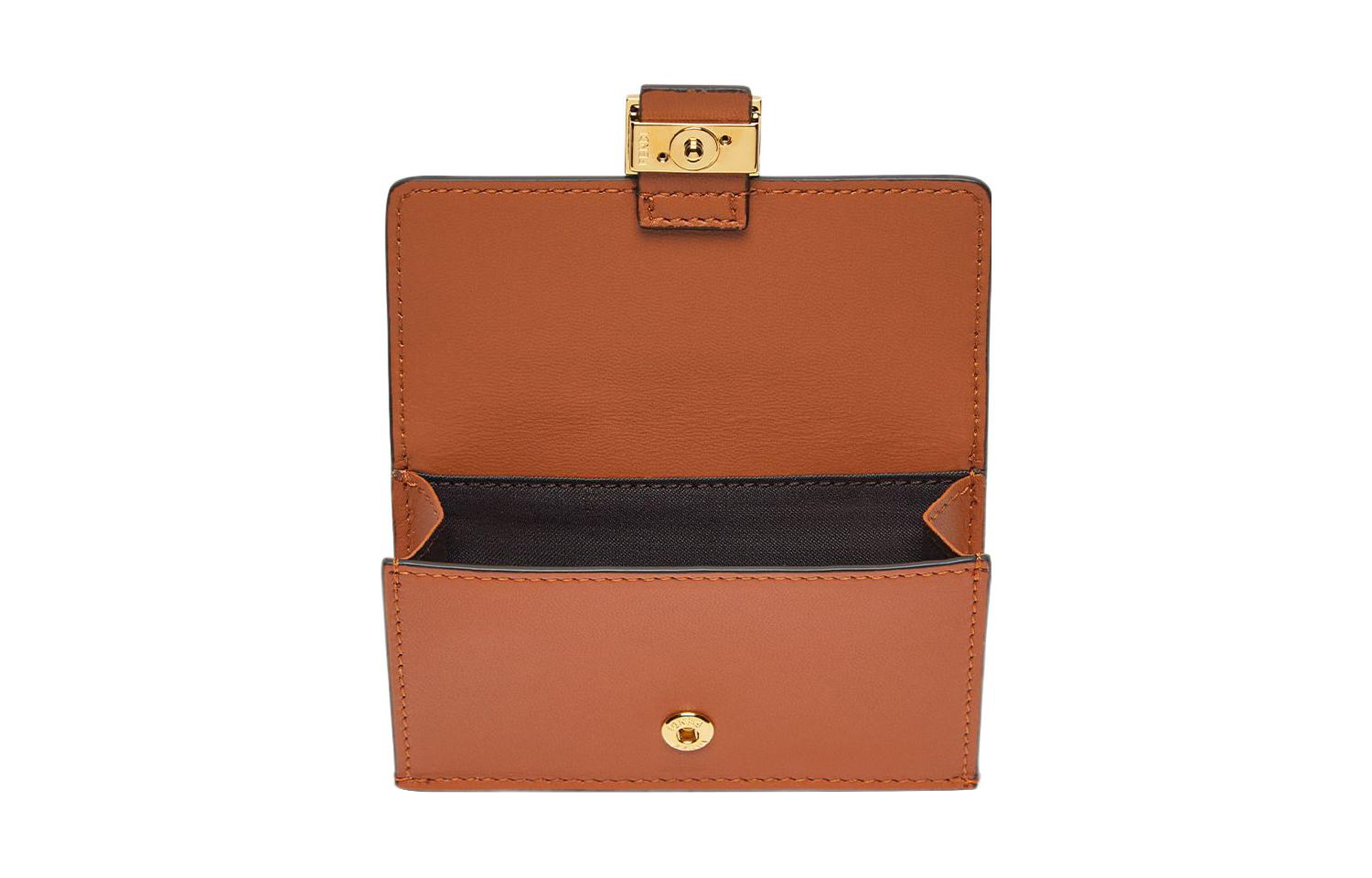 FENDI Бумажник Baguette Leather Card Holder для женщин, коричневый — фото 3