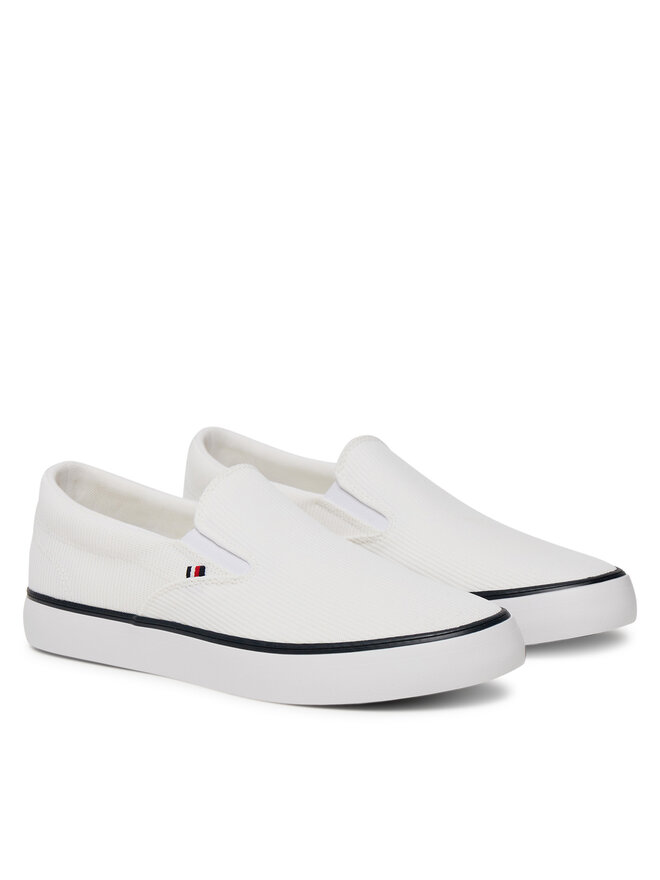 Тканевые кроссовки Th Hi Vulc Core Low Ii Slipon FM0FM05514 Tommy Hilfiger, белый — фото 2