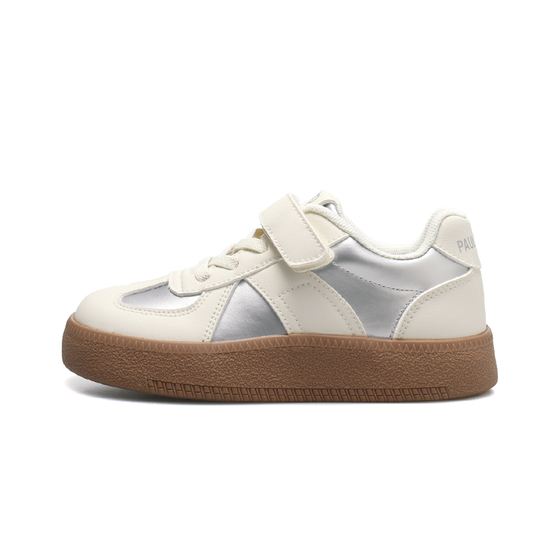 

Детские кроссовки для скейтбординга с низким верхом, амортизирующие, нескользящие и износостойкие. PAUL FRANK, серебряный/розовый