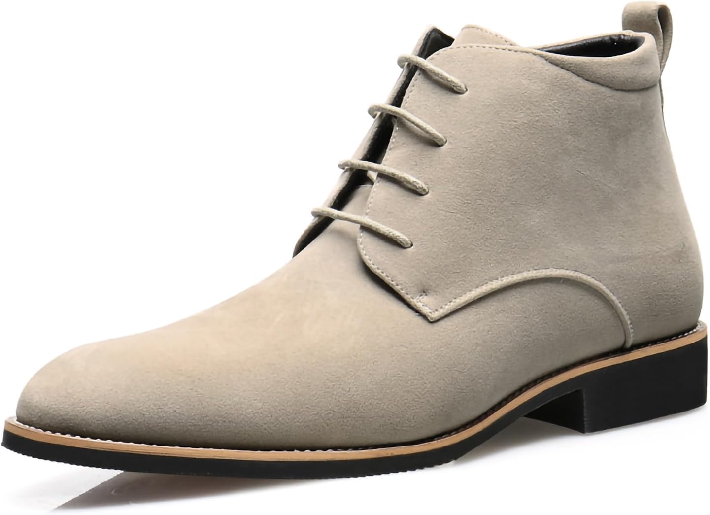 

Мужские ботинки челси из замши и искусственной кожи, ботильоны-чукка, повседневные и формальные ботинки, ботинки оксфорд на шнуровке с острым носком для мужчин Generic, слоновая кость