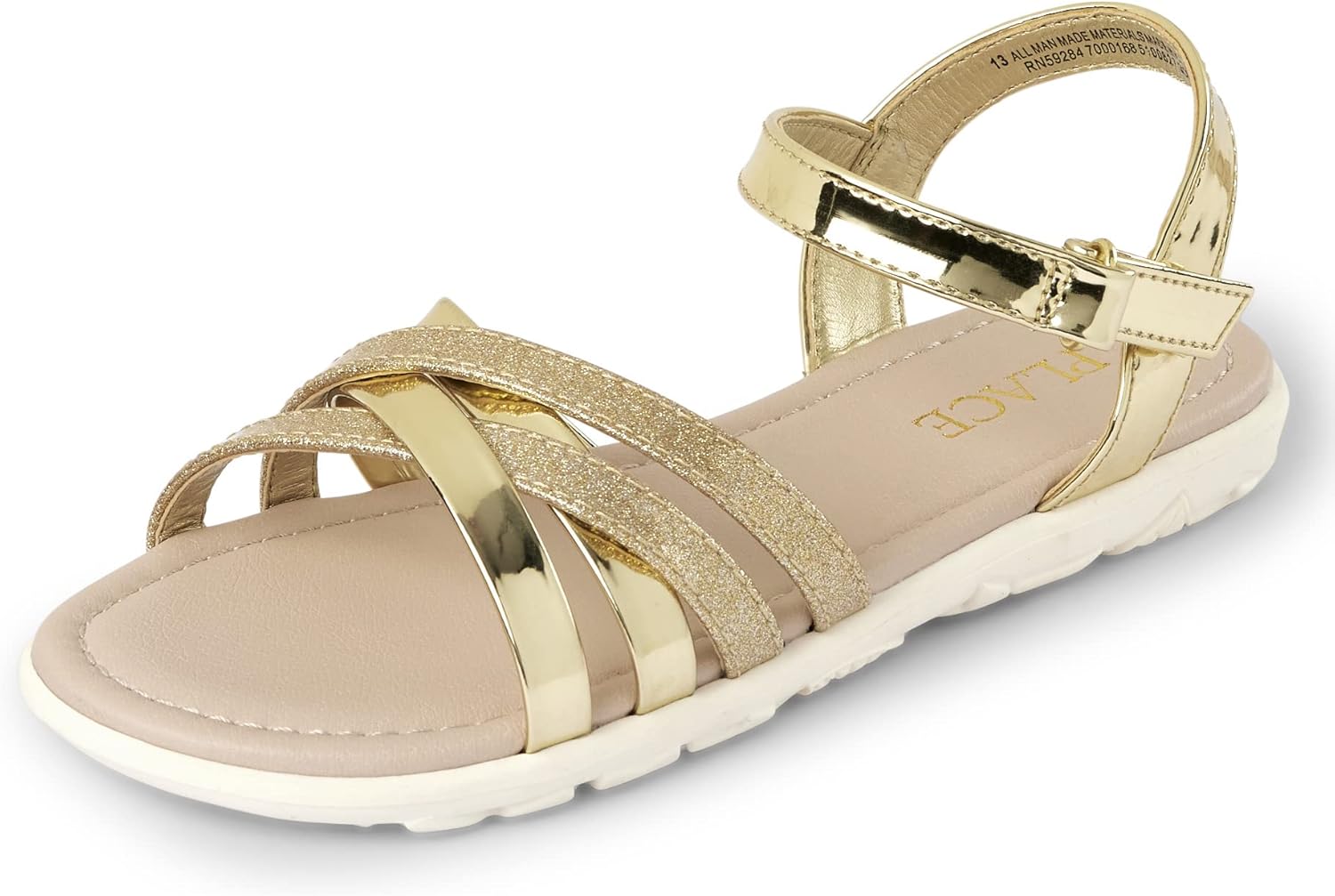 

Детские сандалии для девочек The Children's Place с регулируемым ремешком на щиколотке, золотой