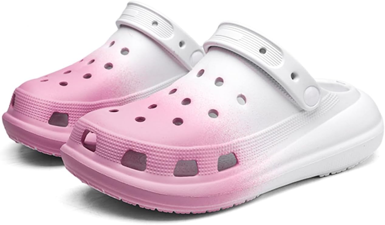 

Садовые сабо для женщин и мужчин, удобные, быстро сохнущие, с легким надеванием, унисекс, дышащие, повседневные, легкие, нескользящие тапочки-сандалии для дома, улицы, бассейна, пляжа, двора и кухни Fdskwky, белый/розовый