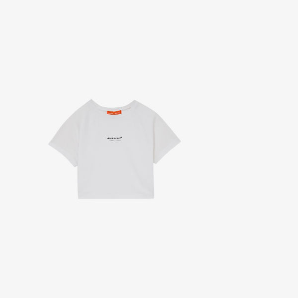 

Футболка укороченная Reiss Grace McLaren F1 Team с логотипом, белый