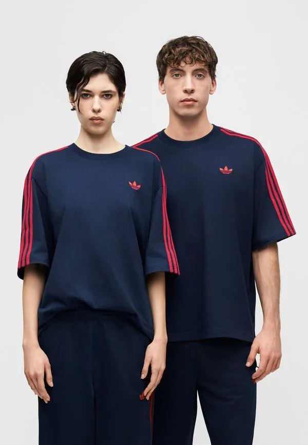 Футболка унисекс, базовая футболка Adidas Originals, Night Indigo/Better Scarlet — фото 3