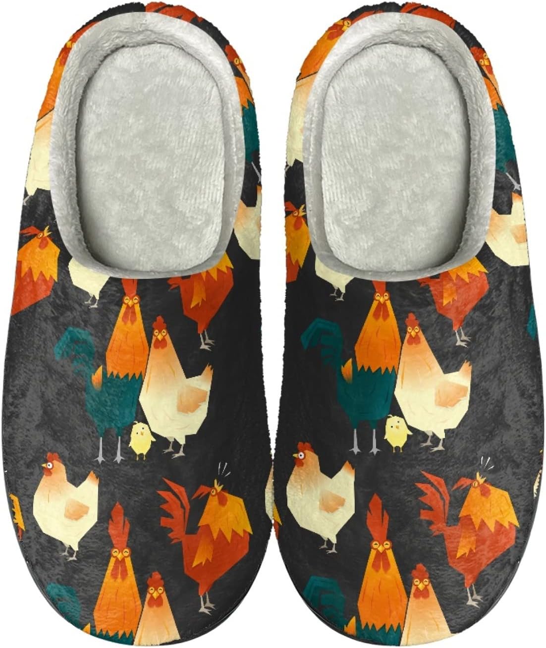 

Тапочки Forchrinse с цветным принтом лапы собаки для женщин и мужчин, мягкие плюшевые уютные тапочки, теплые домашние тапочки с противоскользящей подошвой, Rooster