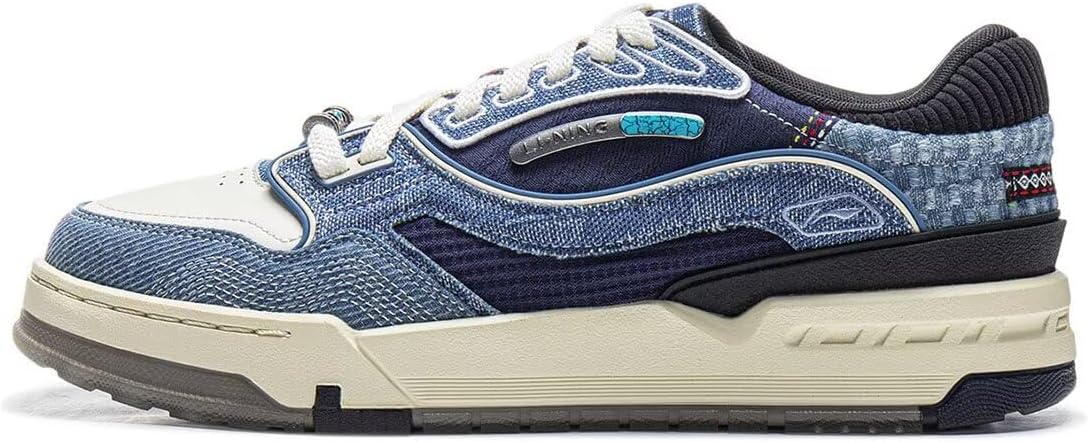 

Кроссовки LI-NING 001 BTC серии для мужчин и женщин, классические, удобные, винтажные, легкие для ходьбы AGCV019 AGCV281, темно-синий