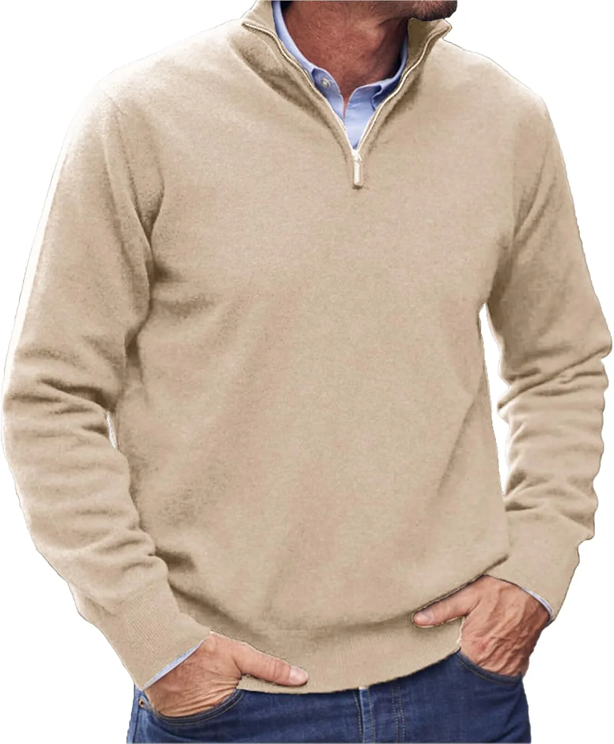 

Мужской свитер из кашемира с молнией Rewjug