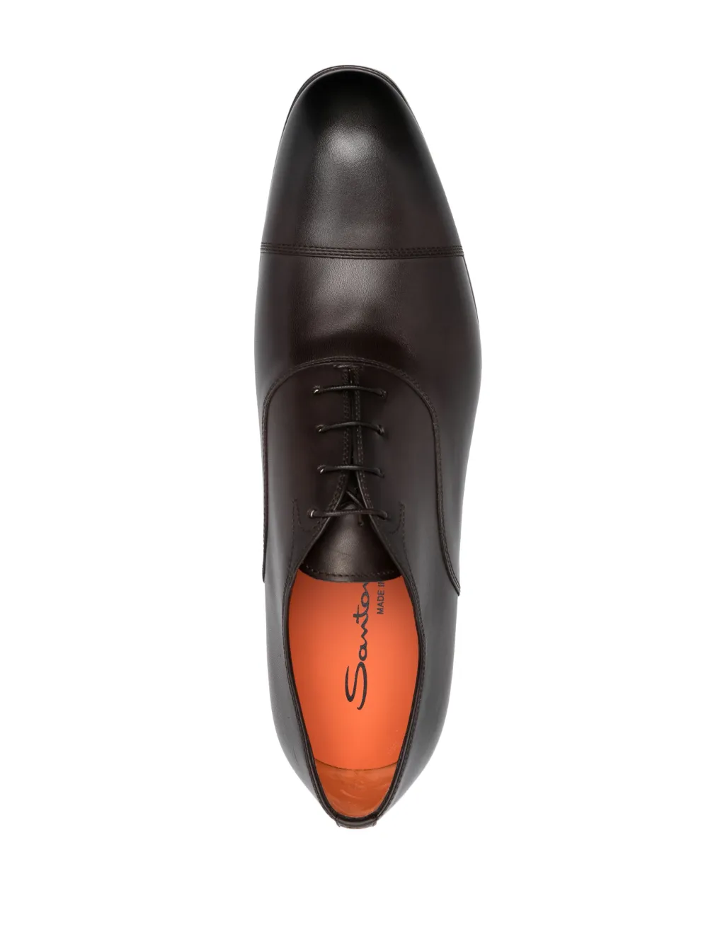 Туфли на шнуровке с миндалевидным носком Santoni, коричневый — фото 4