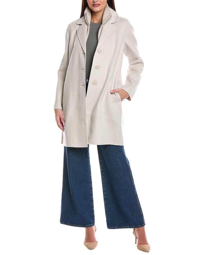 

Форте Кашемир Вязаное пальто из шерсти и кашемира Forte Cashmere, белый