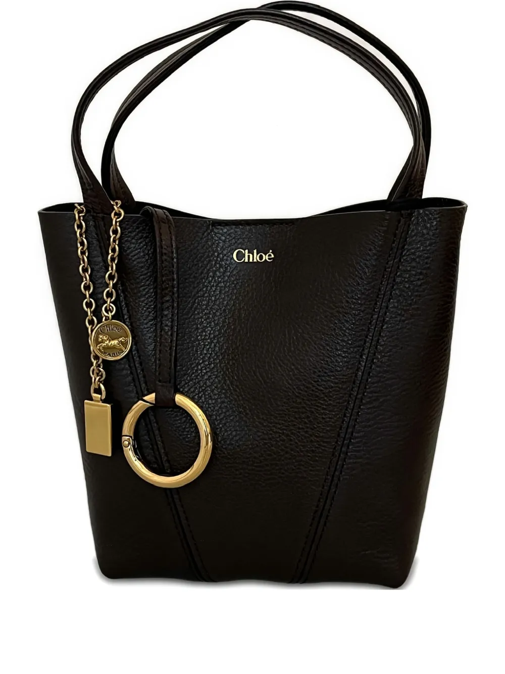 

Сумка на плечо с цепочкой и кожаной отделкой CHLOÉ, черный