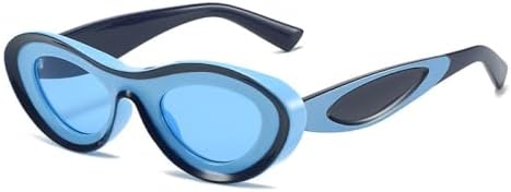 

Солнцезащитные очки «Кошачий глаз» 2026 года для женщин, винтажные двухцветные овальные солнцезащитные очки для мужчин, сине-зеленые оттенки, модные ретро-очки MTZJH, C4