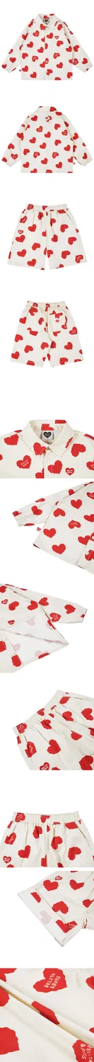 Детский комплект из рубашки и шорт Bb Heart All Over, красный, от Belita&Boys — фото 4