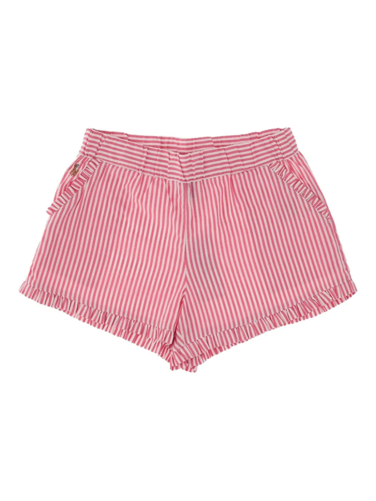 

POLO RALPH LAUREN KIDS полосатые хлопковые шорты, розовый