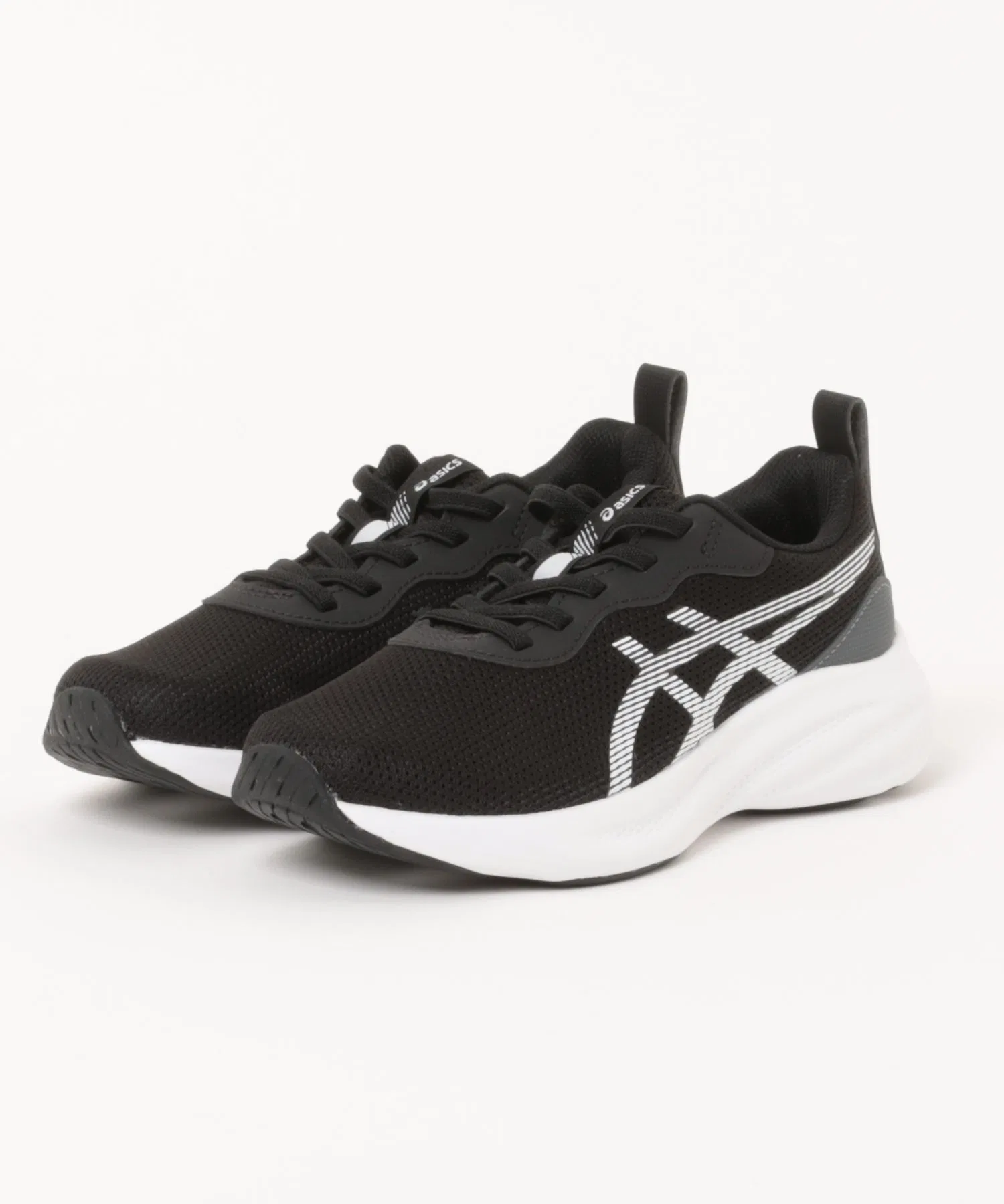 Детские кроссовки ASICS Lazerbeam MP-S для спорта и прогулок чёрные с белым