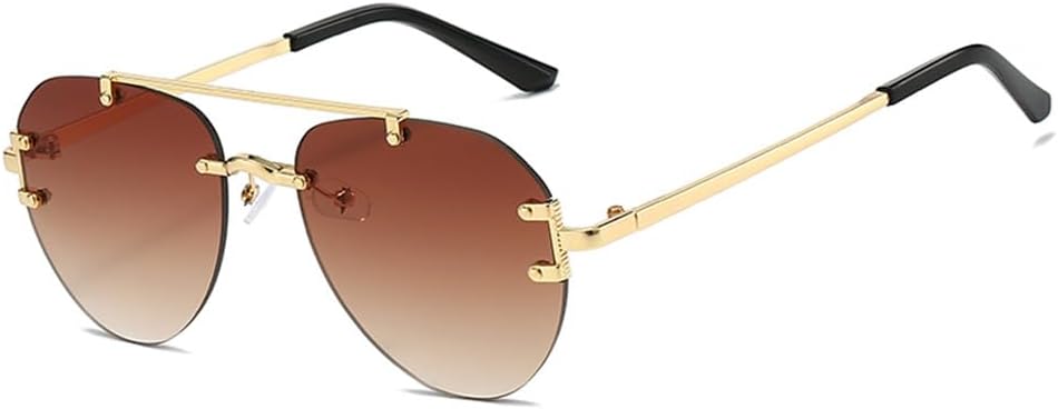 

Солнцезащитные очки без оправы из металла для женщин и мужчин, винтажный стиль, солнцезащитные очки для активного отдыха и вождения, защита от УФ-излучения UV400 KTUCN, 07