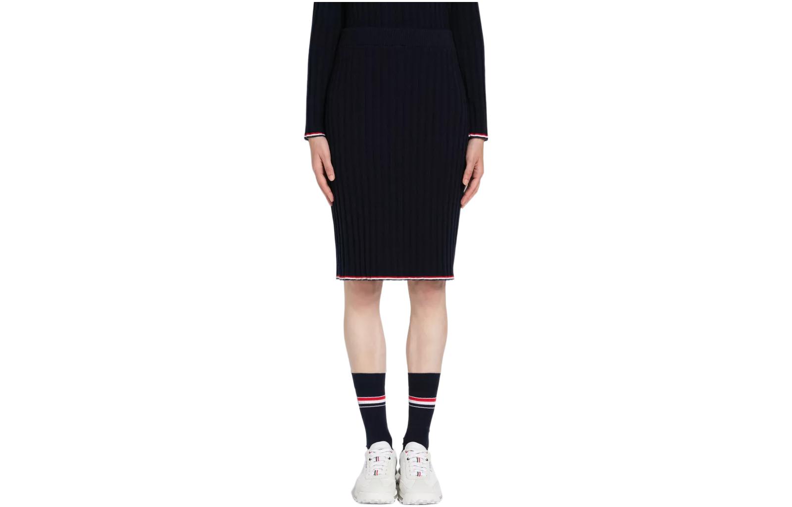 

THOM BROWNE Трикотажная длинная юбка Women's Marine Blue