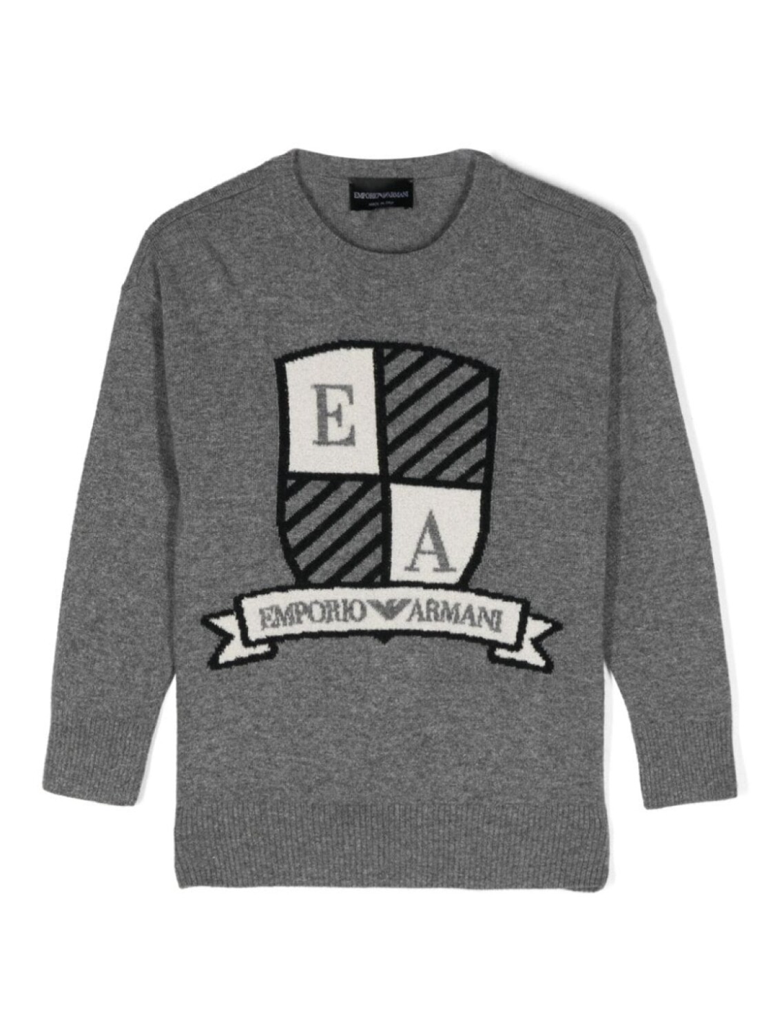 

Emporio Armani Kids джемпер вязки интарсия с логотипом, серый