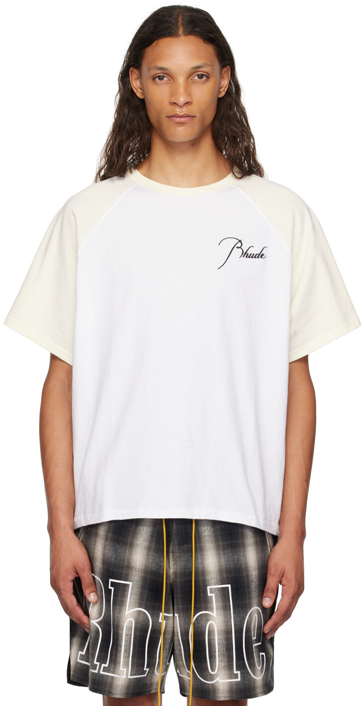 

Белая футболка с логотипом реглан Rhude, Vtg white