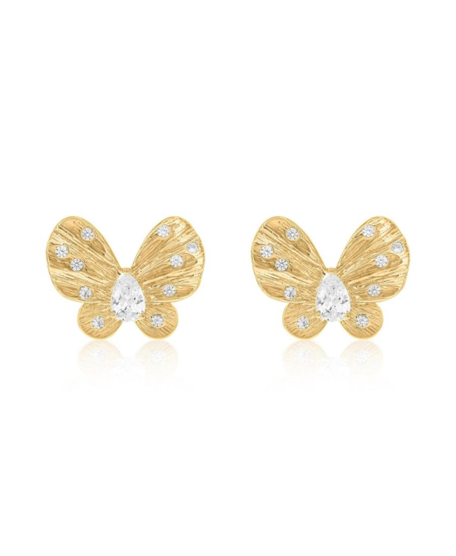 

Серьги-гвоздики Suzy Levian из стерлингового серебра с крупными подвесками в виде бабочек и кубическим цирконием Suzy Levian New York, Gold