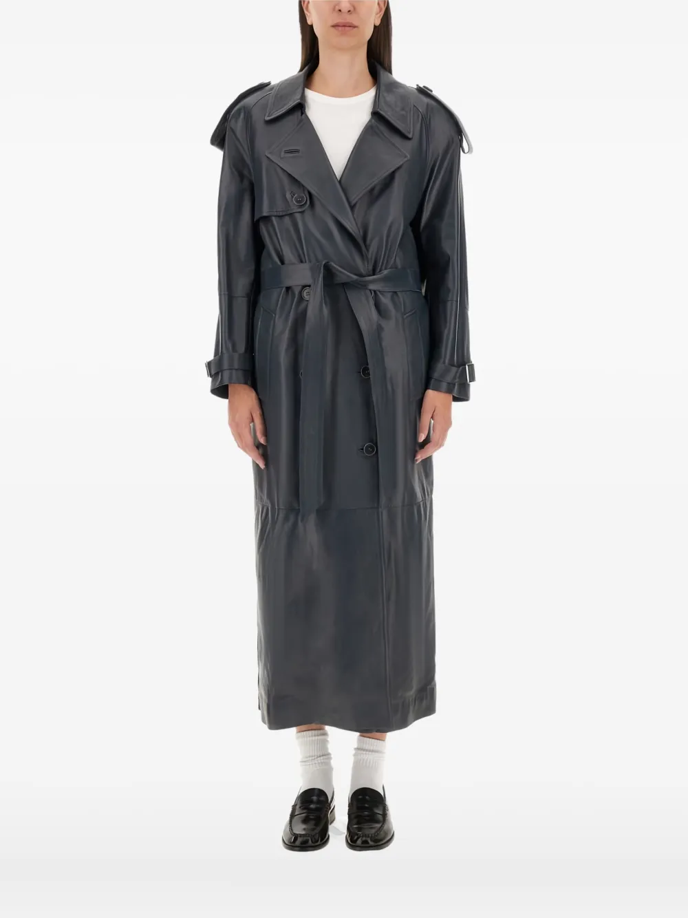 

Пальто с поясом Salvatore Santoro, серый