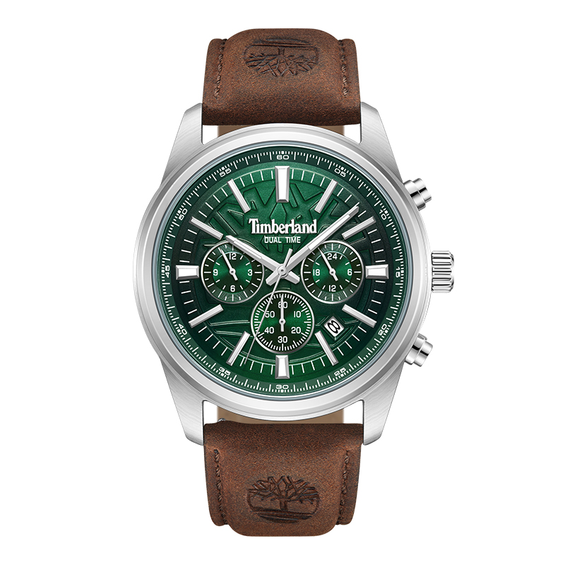 

Timberland Часы Bernardston Collection Wrist Watch Quartz Movement Leather Strap Blue Dial Men's Watch, Green (TDWGF0041206)