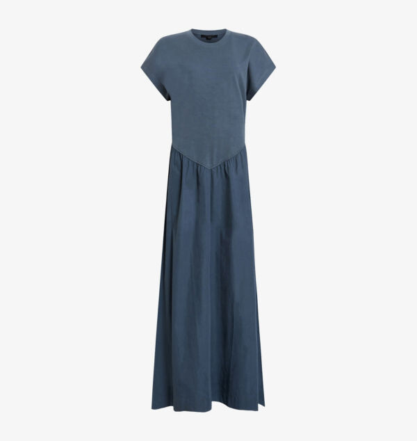 

Платье макси из хлопка с короткими рукавами Frankie Allsaints, голубой