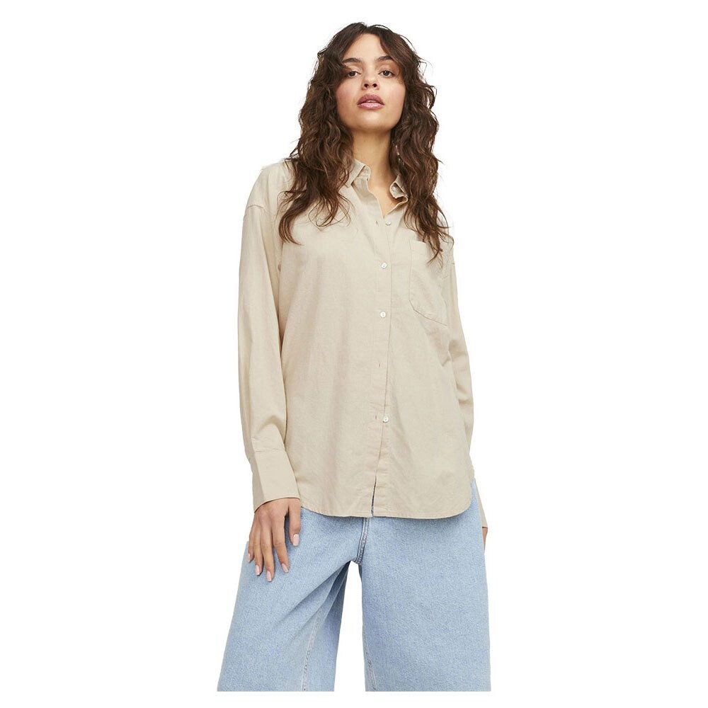 

Рубашка с длинным рукавом Jack & Jones Jamie Relaxed Linen JJXX, бежевый