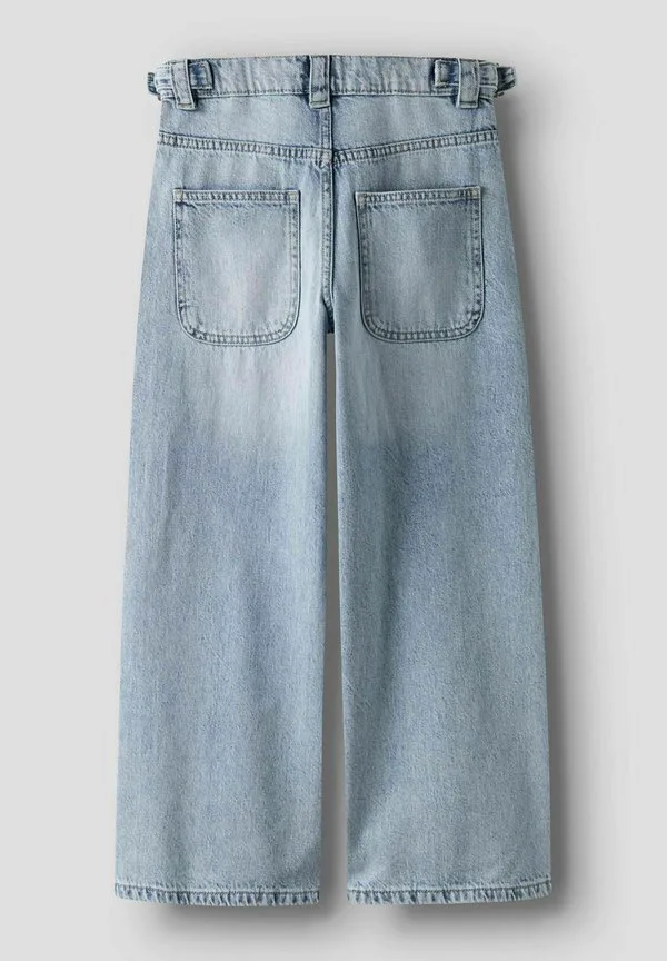 Джинсы свободного кроя bella с пряжкой Name It, Light Blue Bleached Denim — фото 4