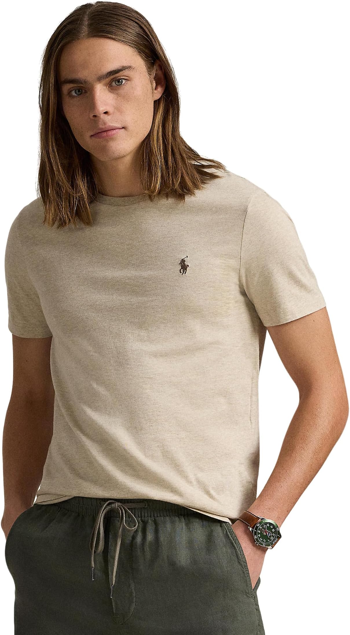 

Футболка Polo Ralph Lauren Classic Fit Jersey Crewneck T-Shirt, цвет Expedition Dune Heather