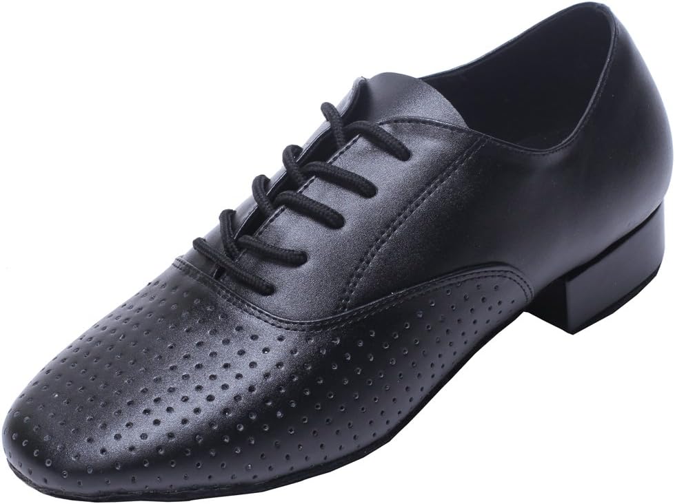 

Мужские джазовые латиноамериканские танцевальные туфли Сальса Танго Ча-ча Бальные туфли с закругленным носком для практики Модные танцевальные туфли на шнуровке 3 см Shutup.Dance, черный