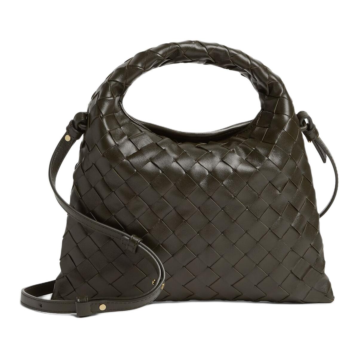 

Сумка женская мини через плечо Intrecciato из кожи коровы цвета хаки Bottega Veneta