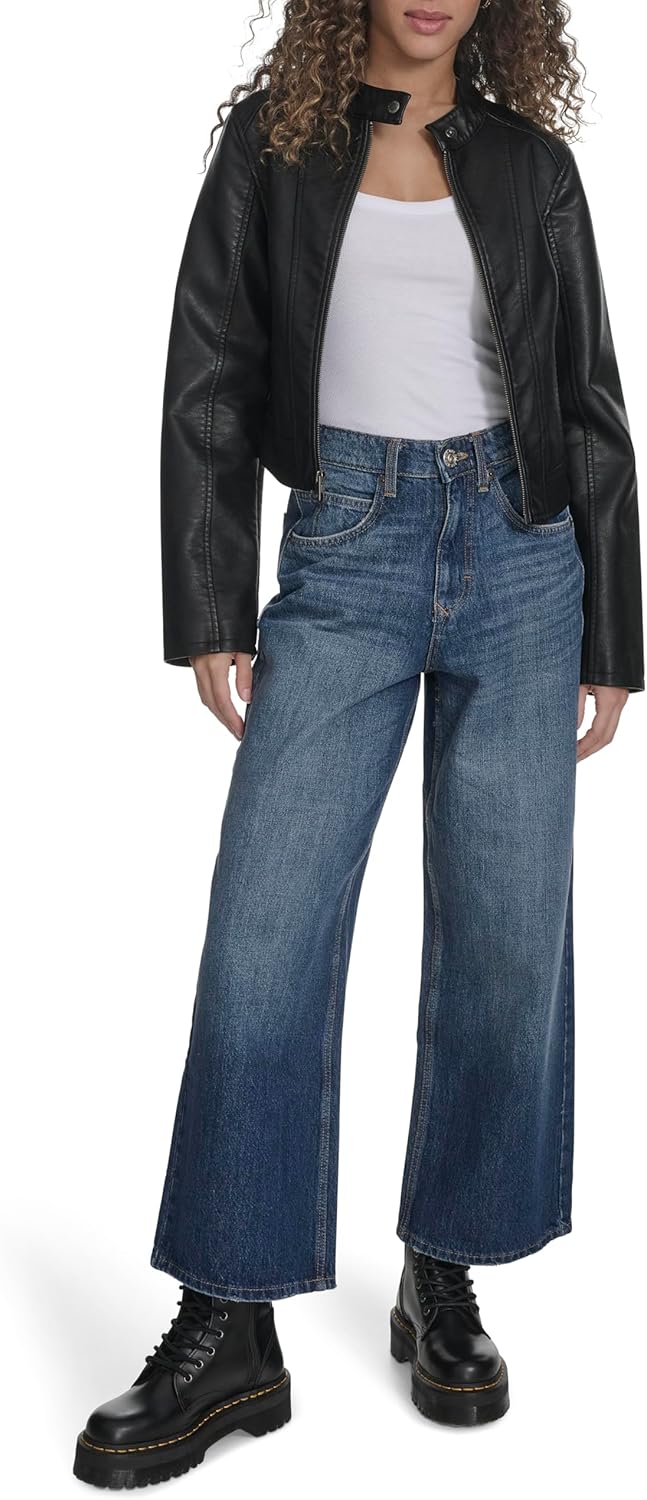 Женская куртка-косуха Levi's из искусственной кожи, черный — фото 2