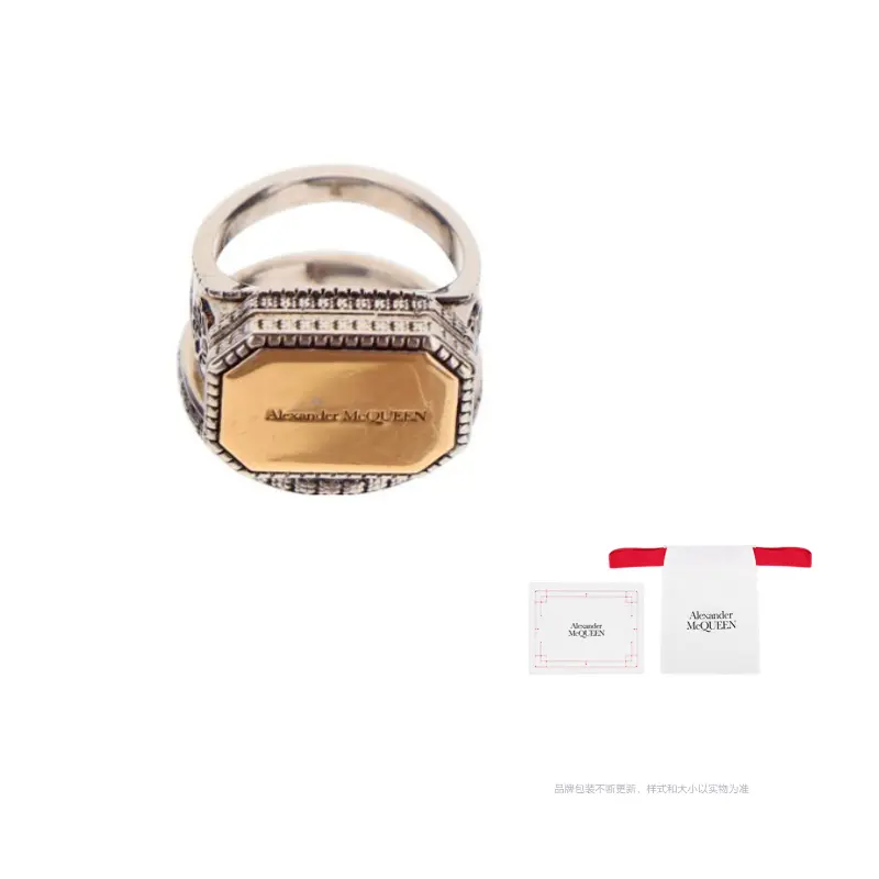 

Alexander Mcqueen Мужское латунное кольцо, серебро/золото