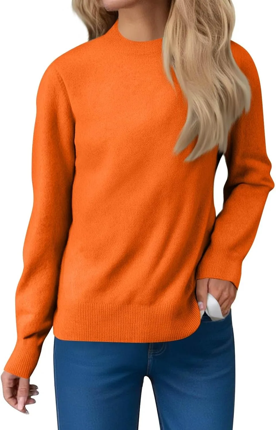 

Свитер из кашемира для женщин с воротником-стойкой AMXYFBK