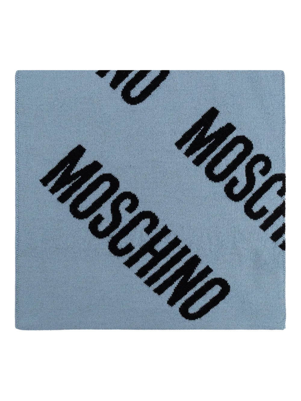 

Шерстяной шарф с логотипом Moschino, синий
