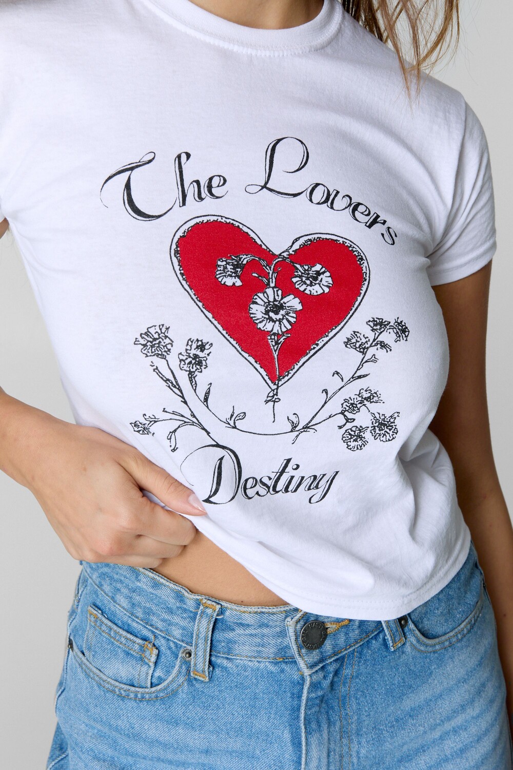 

Футболка детская NastyGal The Lovers Destiny с рисунком, белый