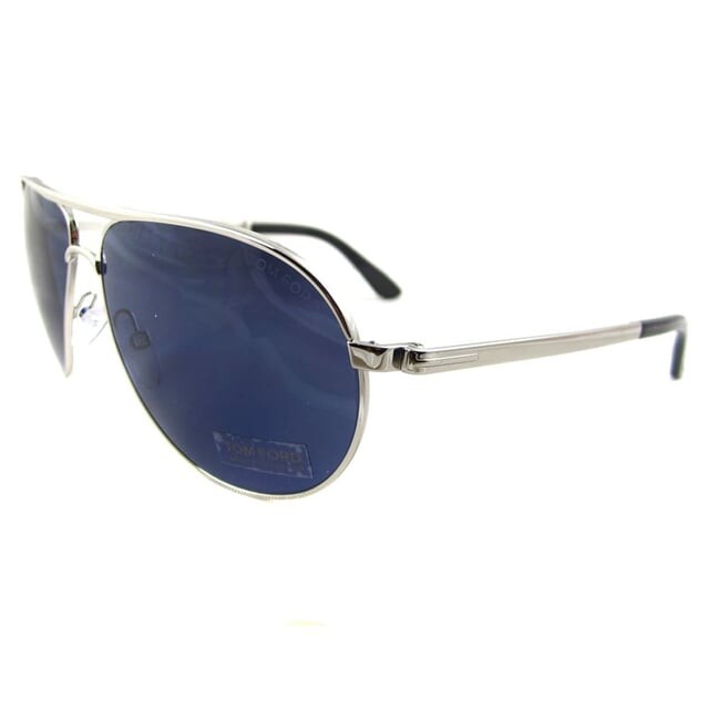 Солнцезащитные очки 0144 marko 18v синие Tom Ford, серебряный