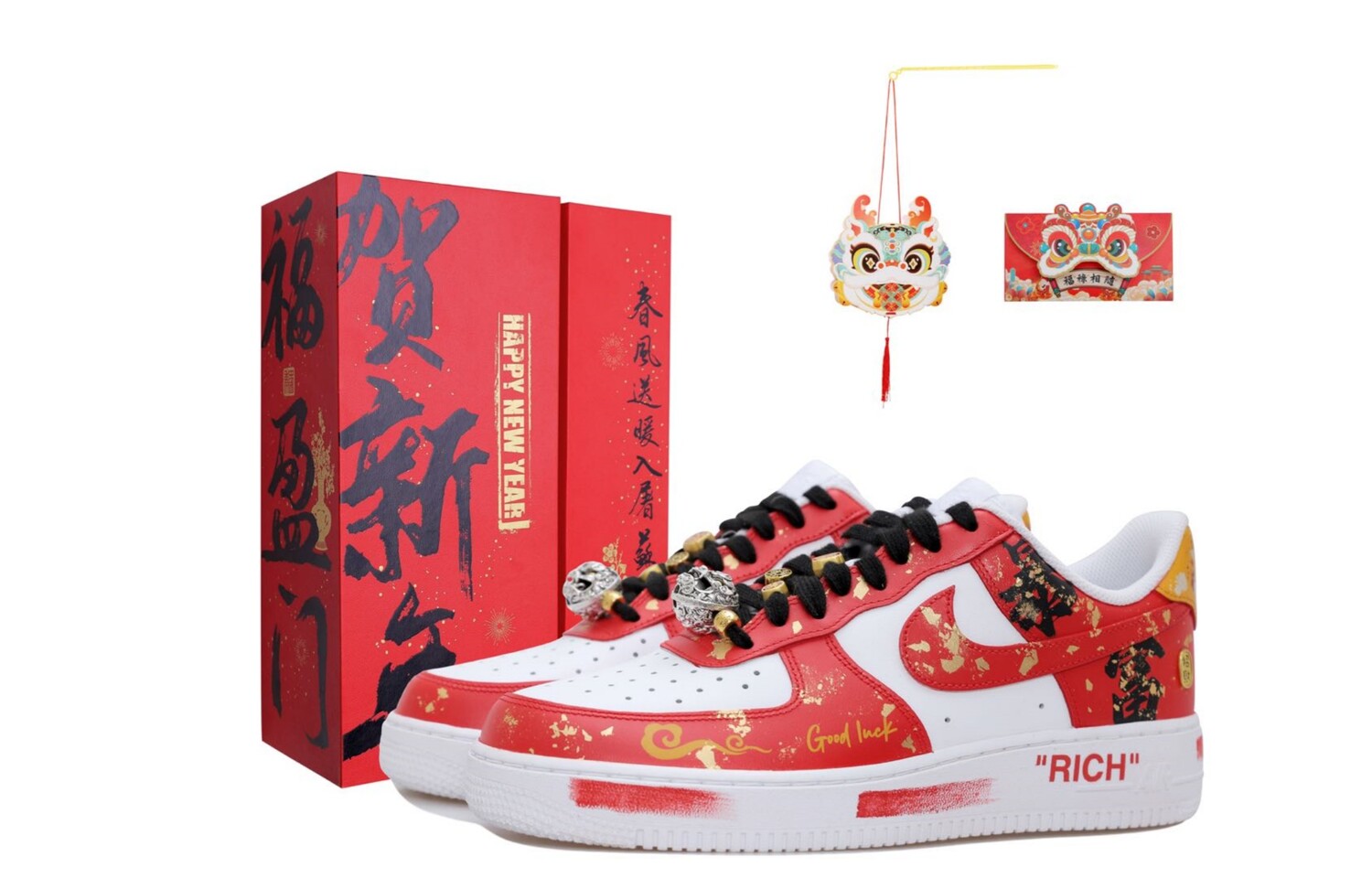

Кроссовки Nike Air Force 1 Skateboarding Shoes Women's Low-top White/Red/Black, красный