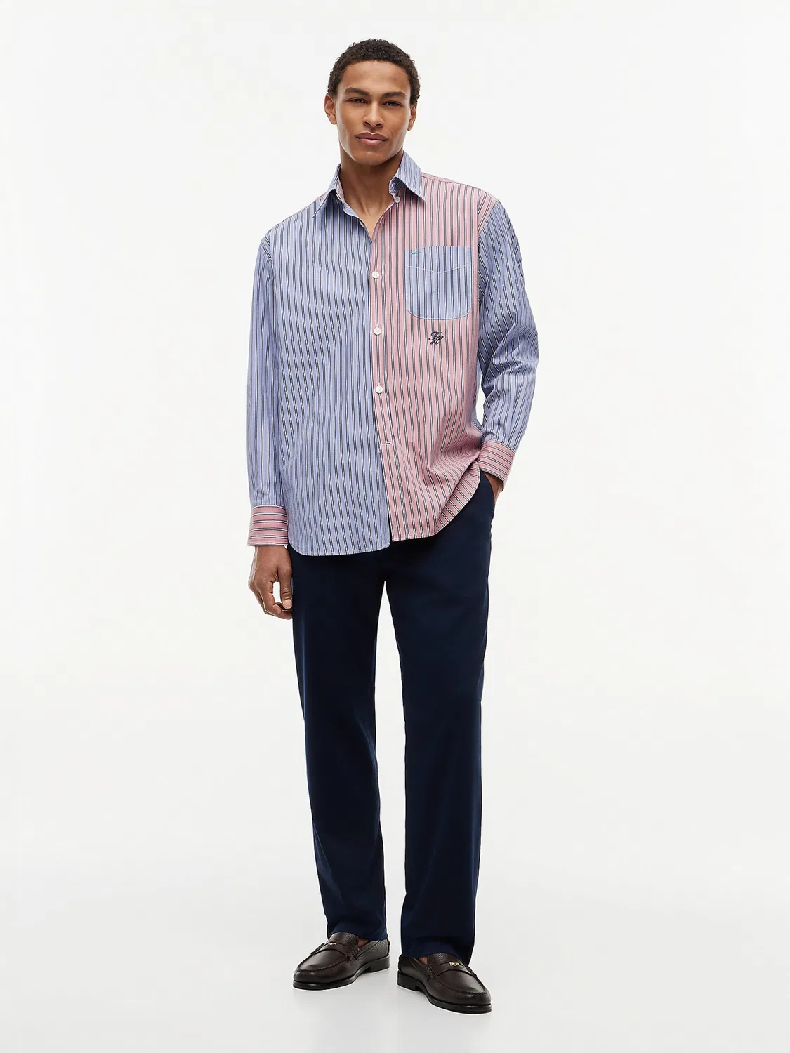 Удобная рубашка на пуговицах Tommy Hilfiger, Night Blue/Light Blue — фото 3