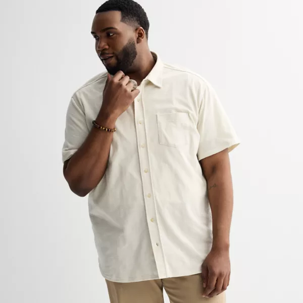 

Объемная вязаная рубашка Big & Tall Sonoma Goods For Life, бежевый