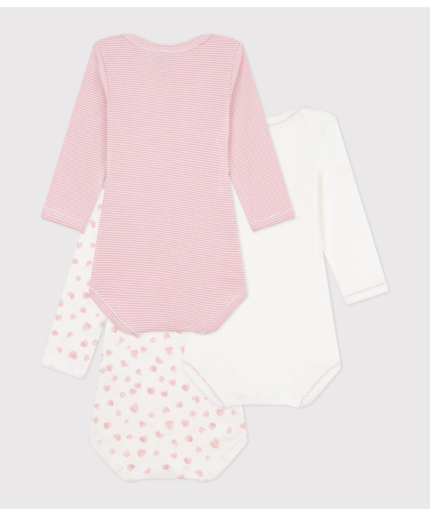 Боди с длинными рукавами (комплект из 3 предметов) PETIT BATEAU, Multicolor 1 — фото 2