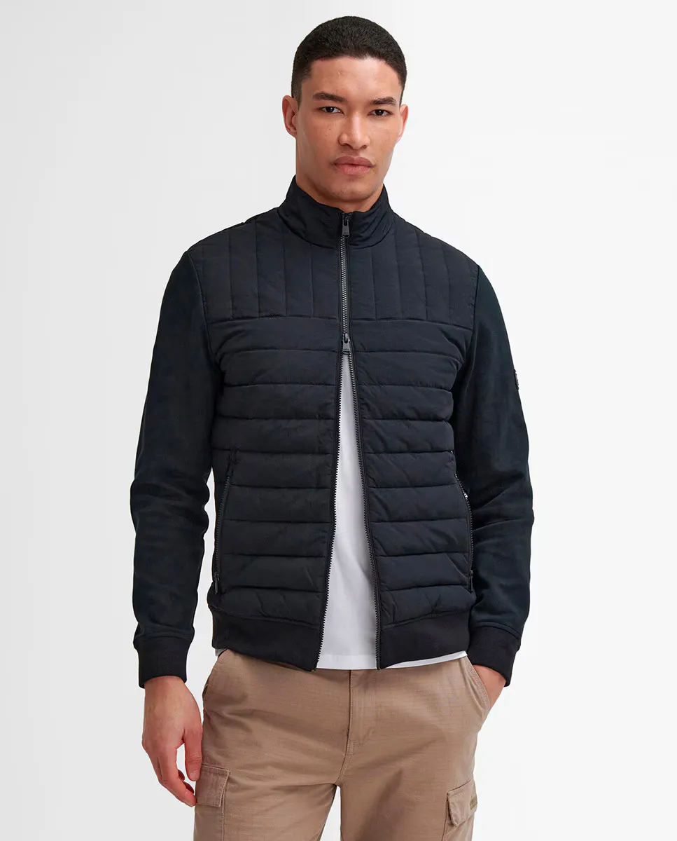 

Мужская стеганая толстовка с застежкой-молнией Barbour, черный